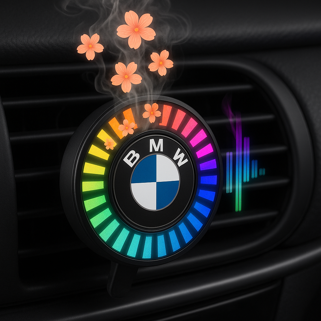 LED-autolamp met muzieksynchronisatie en logo (met aromadiffuser)