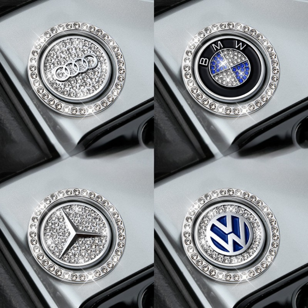 Set van 3 ringen met kristallen voor auto startknop