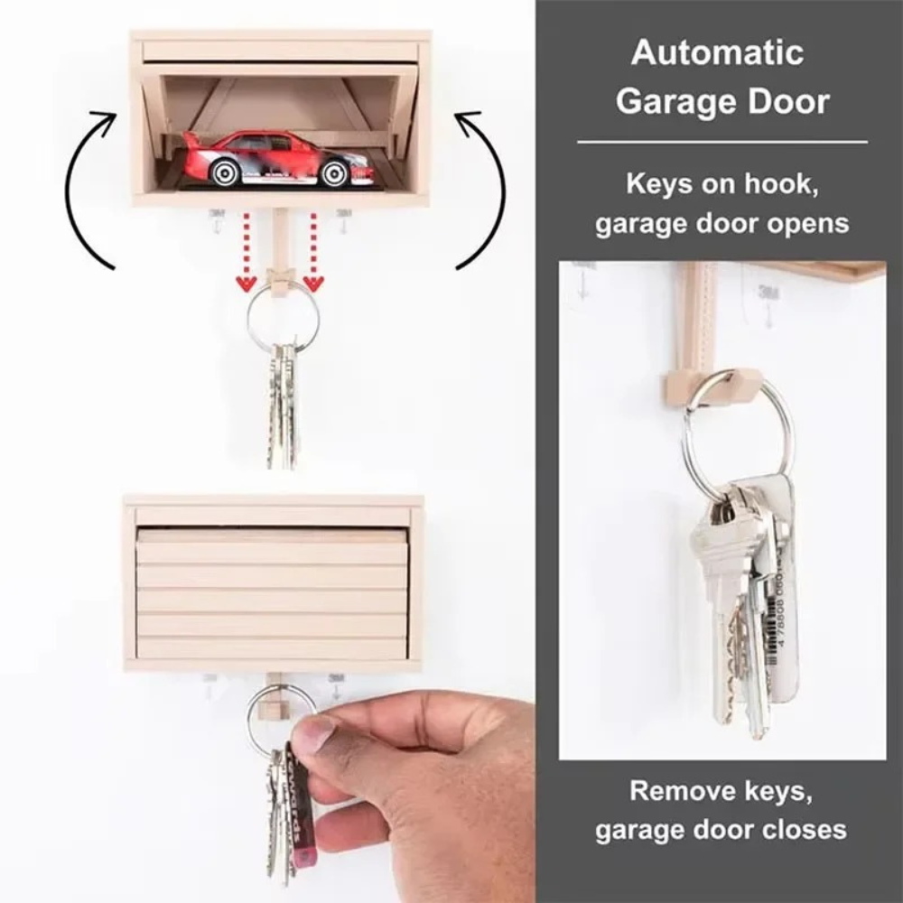 Muur sleutelhanger in de vorm van een garage